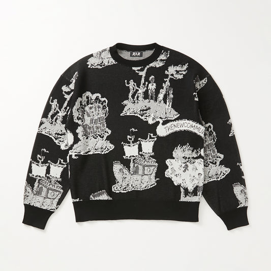 NEWCOMMUNE Island Jaquard Knit BLACK