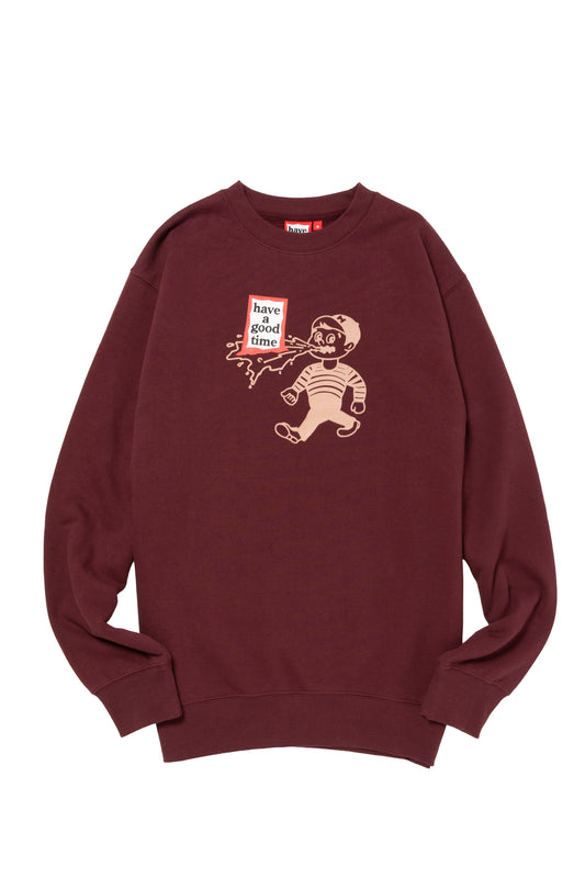THROW UP MAN FRAME CREWNECK FL MAROON