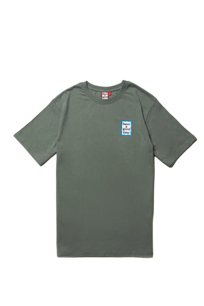 MINI BLUE FRAME S/S TEE SAND GREEN