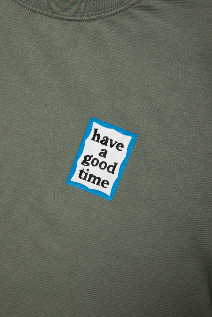 MINI BLUE FRAME S/S TEE SAND GREEN