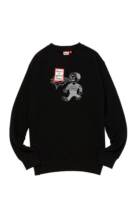THROW UP MAN FRAME CREWNECK FL BLACK