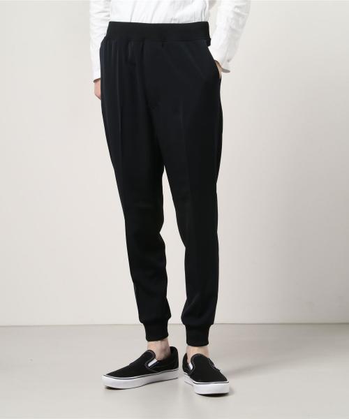 2222-CP05-098 RIBBED EASY PANTS BLACK