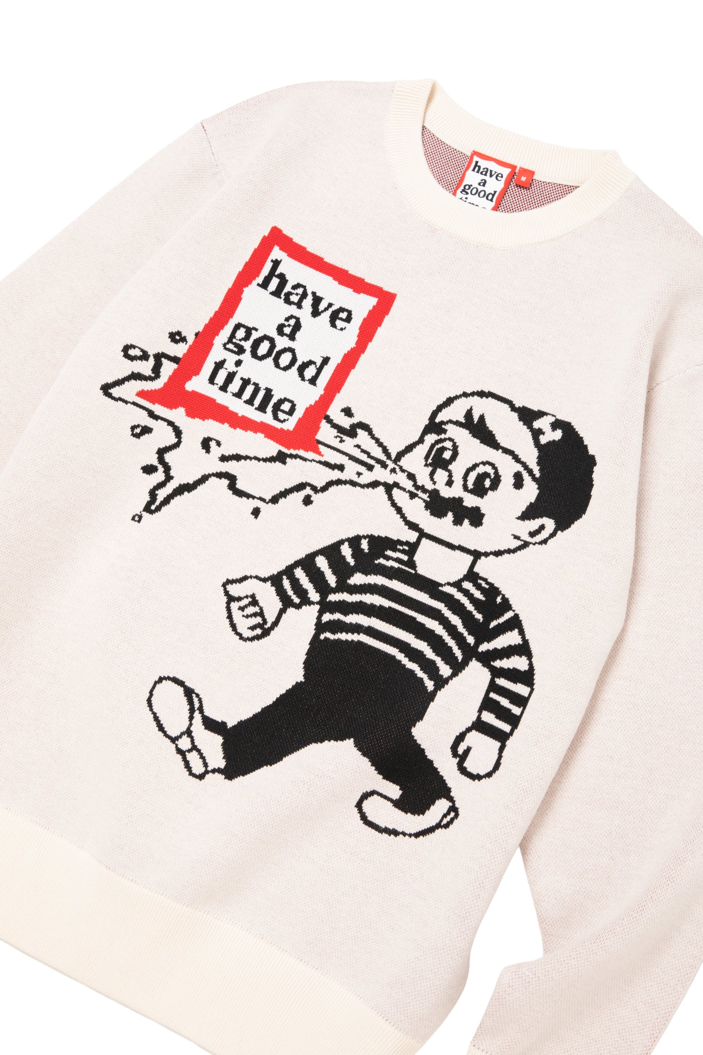 THROW UP MAN FRAME KNIT SWEATER OFF WHITE