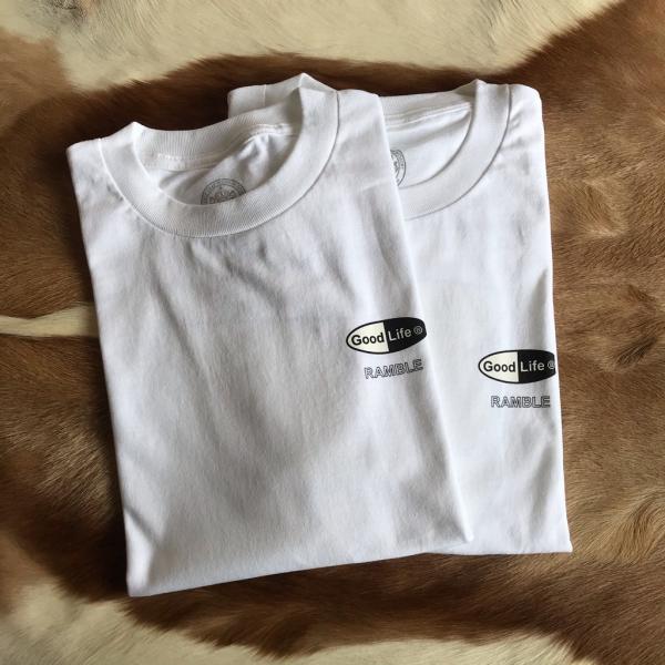 LIVING MY TOWN TEE (white) bal x RAMBLE