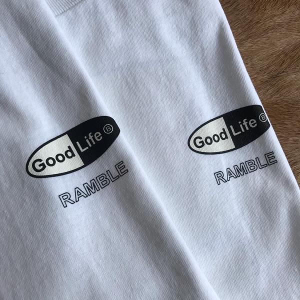 LIVING MY TOWN TEE (white) bal x RAMBLE