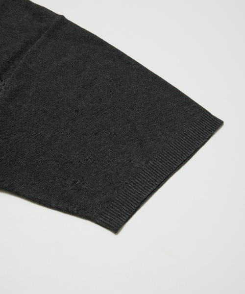 BAL-2143 VENTILATION MESH KNIT ZIP POLO CHARCOAL.H