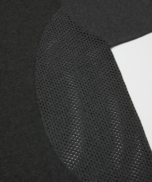 BAL-2143 VENTILATION MESH KNIT ZIP POLO CHARCOAL.H