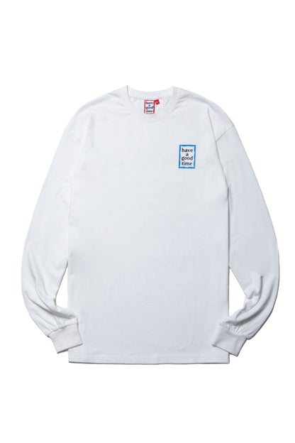 MINI BLUE FRAME L/S TEE WHITE