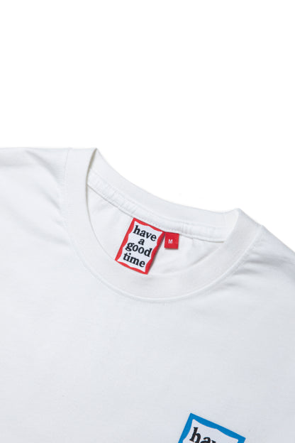 MINI BLUE FRAME L/S TEE WHITE