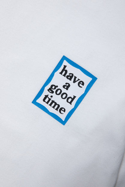 MINI BLUE FRAME L/S TEE WHITE