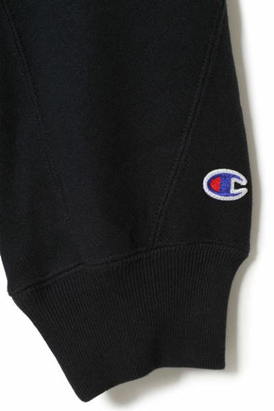C8-Z109 N.H × Champion HOODED SWEATSHIRT BLACK