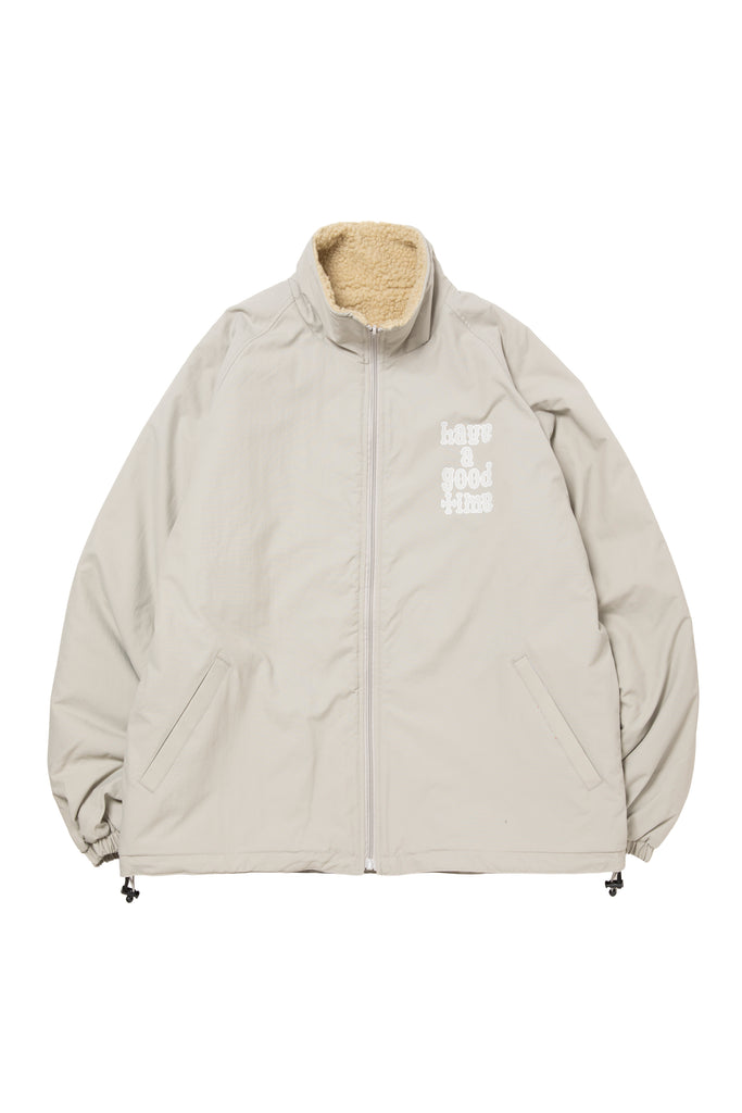PLAYBALL LOGO REVERSIBLE BOA JACKET BEIGE