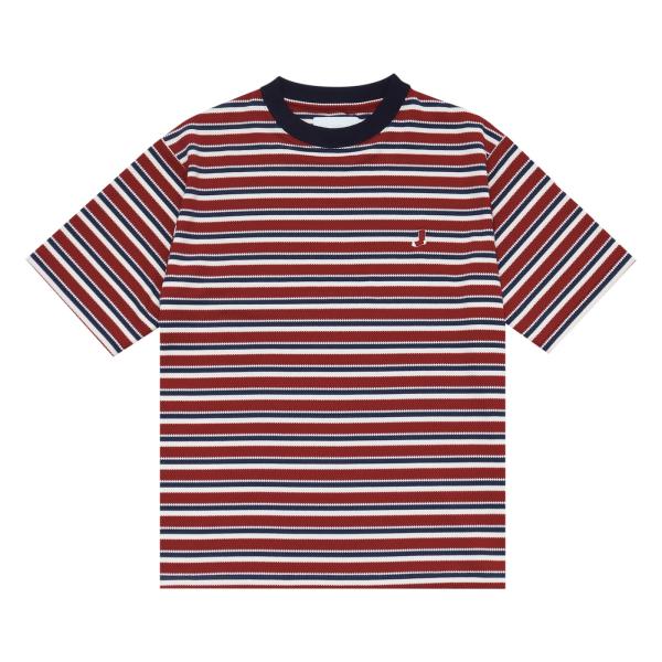 Honeycomb Border Tee Red
