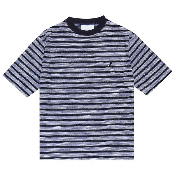 Slub Knit Border Tee Blue
