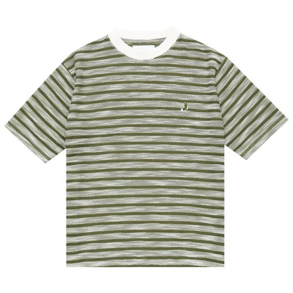Slub Knit Border Tee Khaki