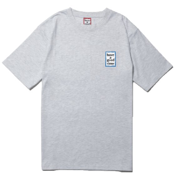 MINI BLUE FRAME S/S TEE ASH GRAY