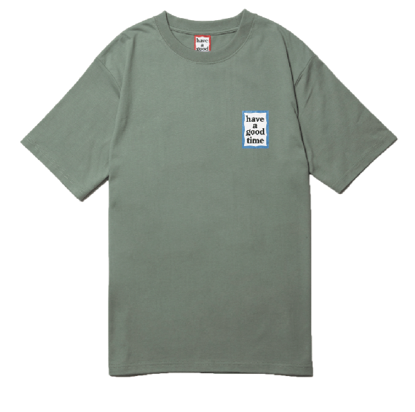 MINI BLUE FRAME S/S TEE SAND GREEN