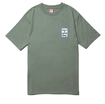 MINI BLUE FRAME S/S TEE SAND GREEN
