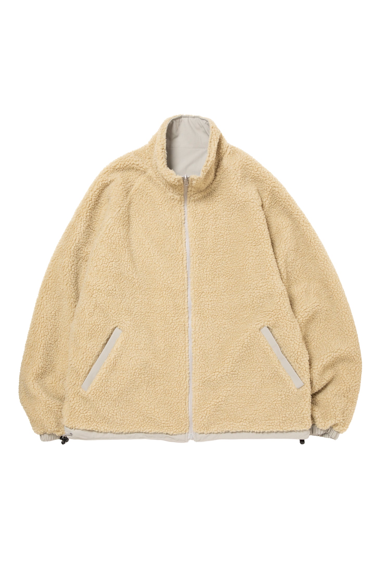 PLAYBALL LOGO REVERSIBLE BOA JACKET BEIGE