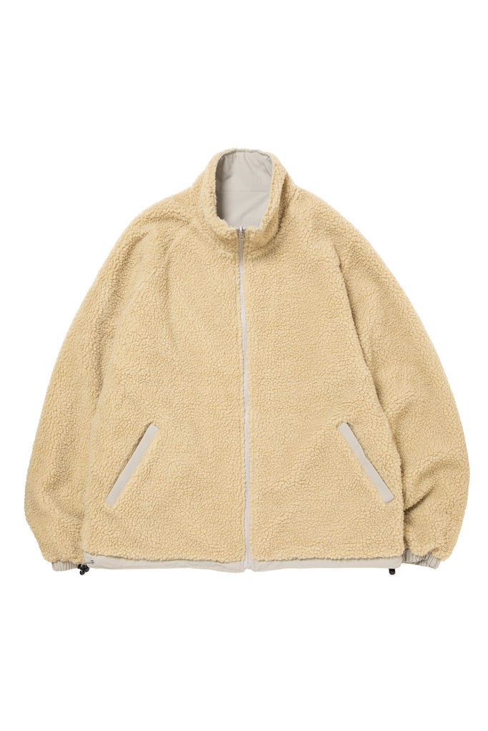 PLAYBALL LOGO REVERSIBLE BOA JACKET BEIGE