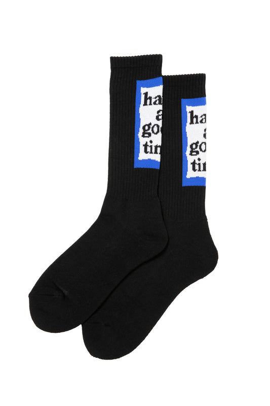BACK BLUE FRAME SOCKS BLACK
