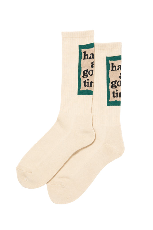 BACK MILITARY FRAME SOCKS IVORY