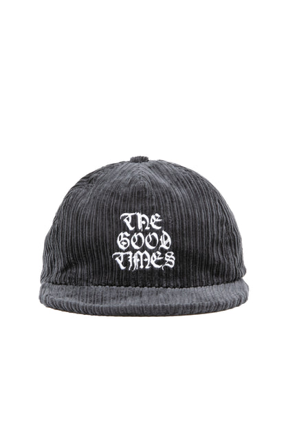 THE GOOD TIMES CORDUROY CAP CHARCOAL