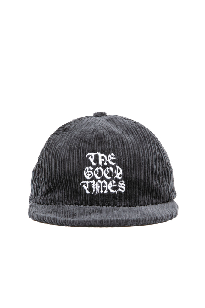 THE GOOD TIMES CORDUROY CAP CHARCOAL