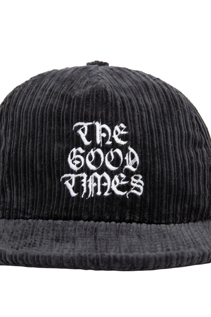 THE GOOD TIMES CORDUROY CAP CHARCOAL