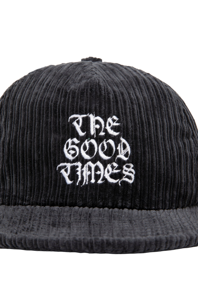 THE GOOD TIMES CORDUROY CAP CHARCOAL