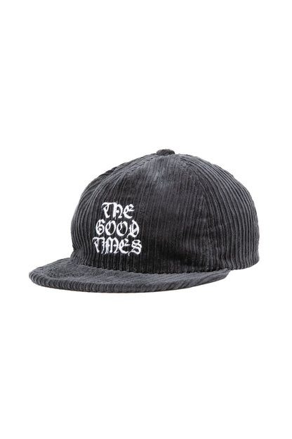 THE GOOD TIMES CORDUROY CAP CHARCOAL