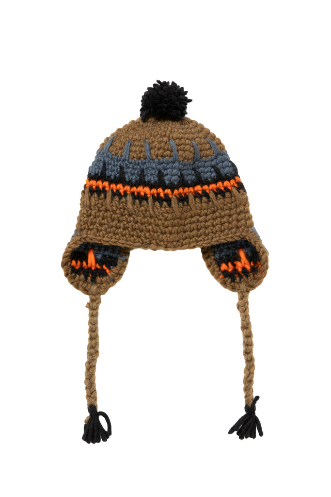 FRAME PATCH EARFLAP BEANIE MOCA