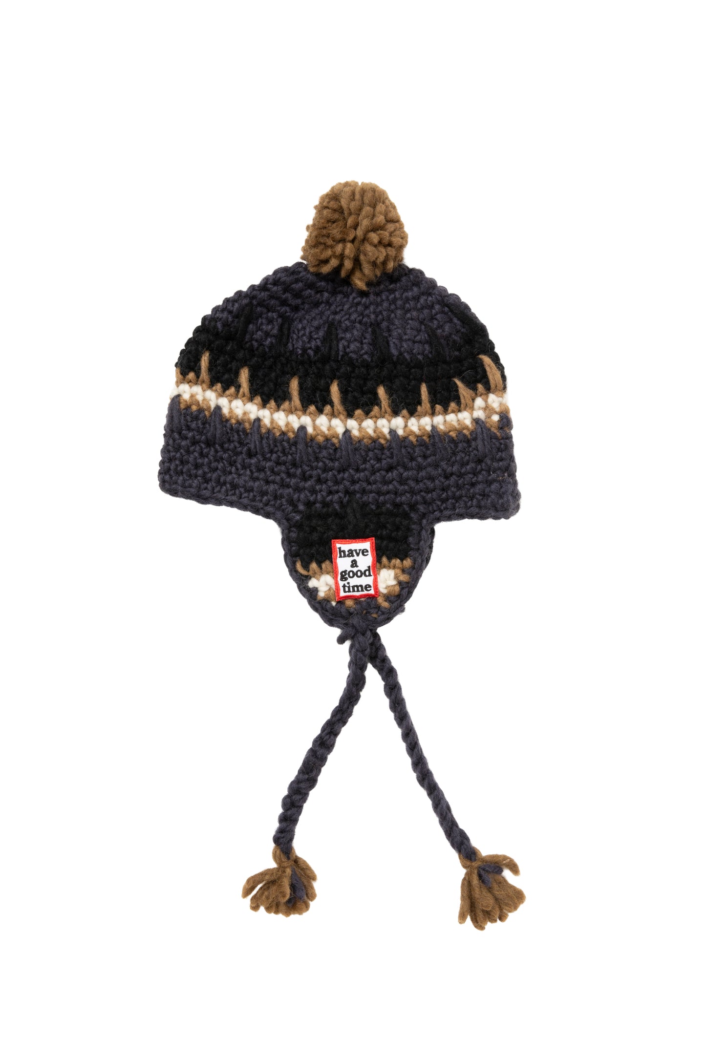 FRAME PATCH EARFLAP BEANIE CHARCOAL