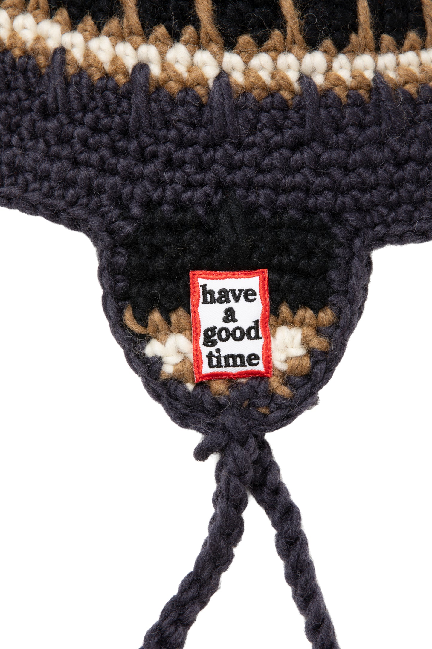 FRAME PATCH EARFLAP BEANIE CHARCOAL