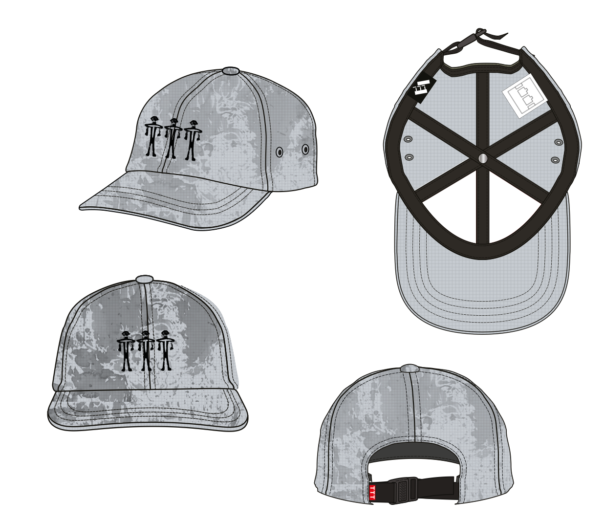 TTT15H006 TTT Dogu Washed Nylon Ripstop 6-Panel Grey