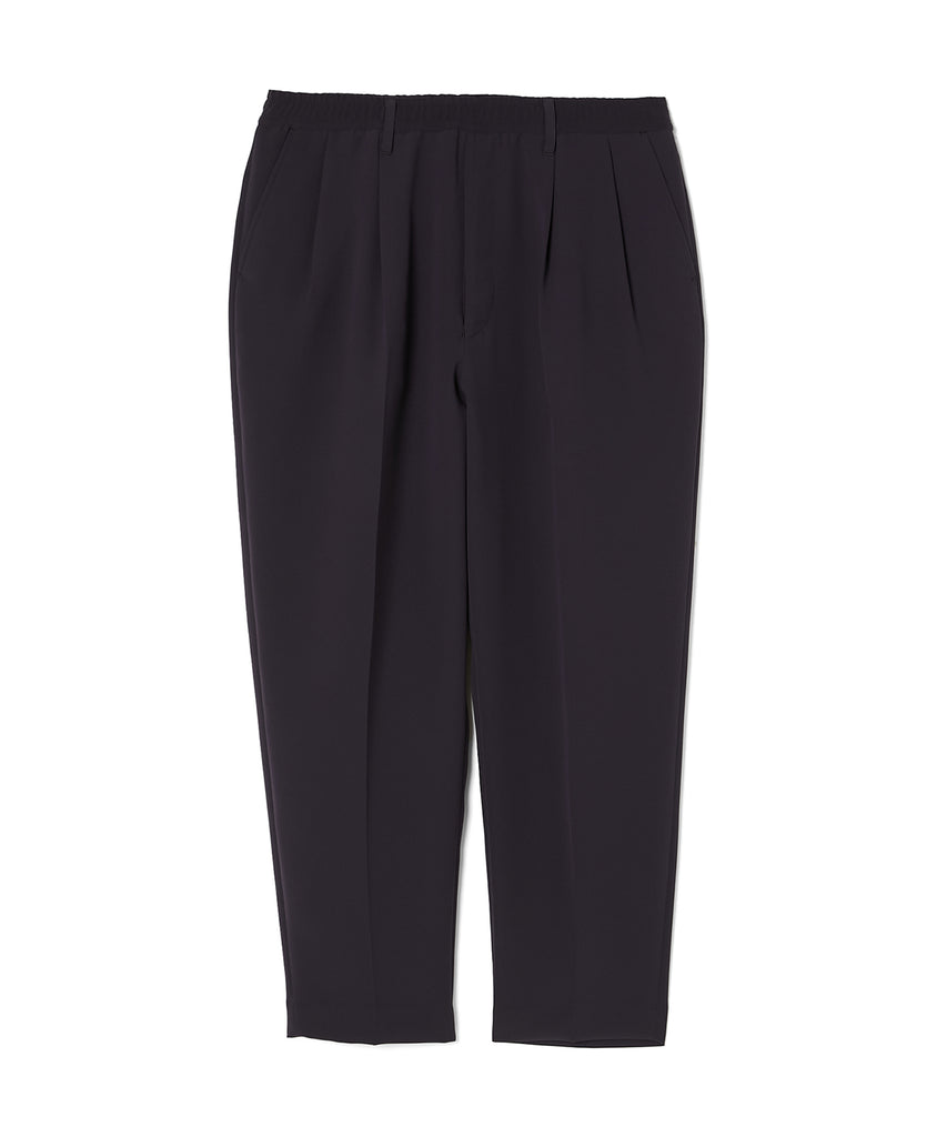 PT07-095 WIDE TAPERED EASY SLACKS BLACK