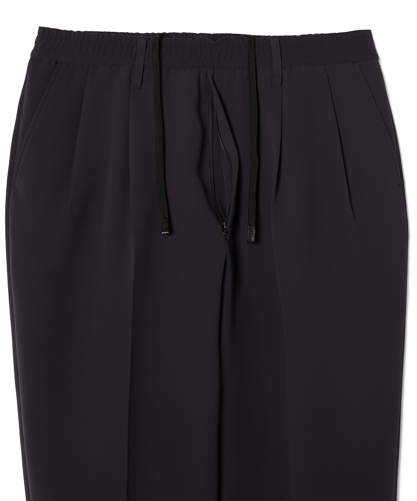 PT07-095 WIDE TAPERED EASY SLACKS BLACK