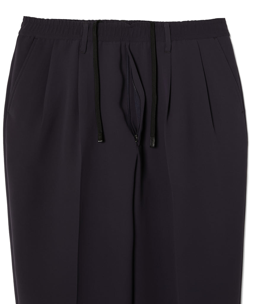 PT07-095 WIDE TAPERED EASY SLACKS BLACK