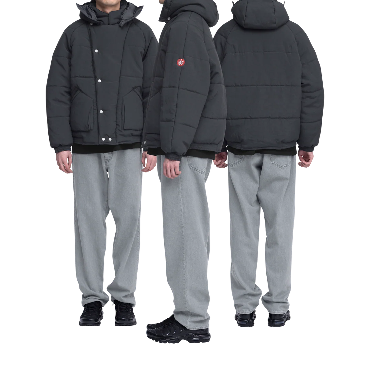 CES28JK03 DIAGONAL FLAP PUFF JACKET BLACK