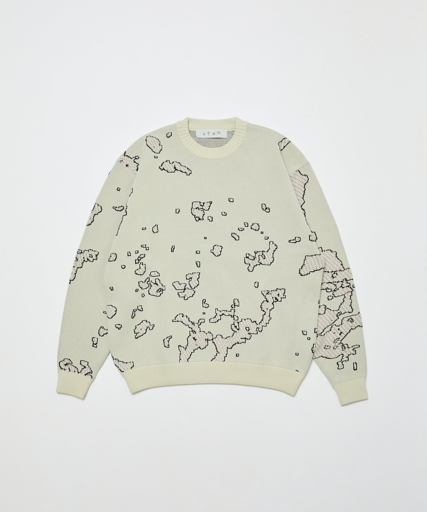 BAL-2166 JACQUARD COTTON CREWNECK SWEATER BONE