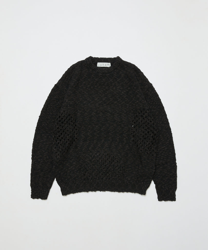 BAL-2167 VENTILATION CREWNECK SWEATER BLACK