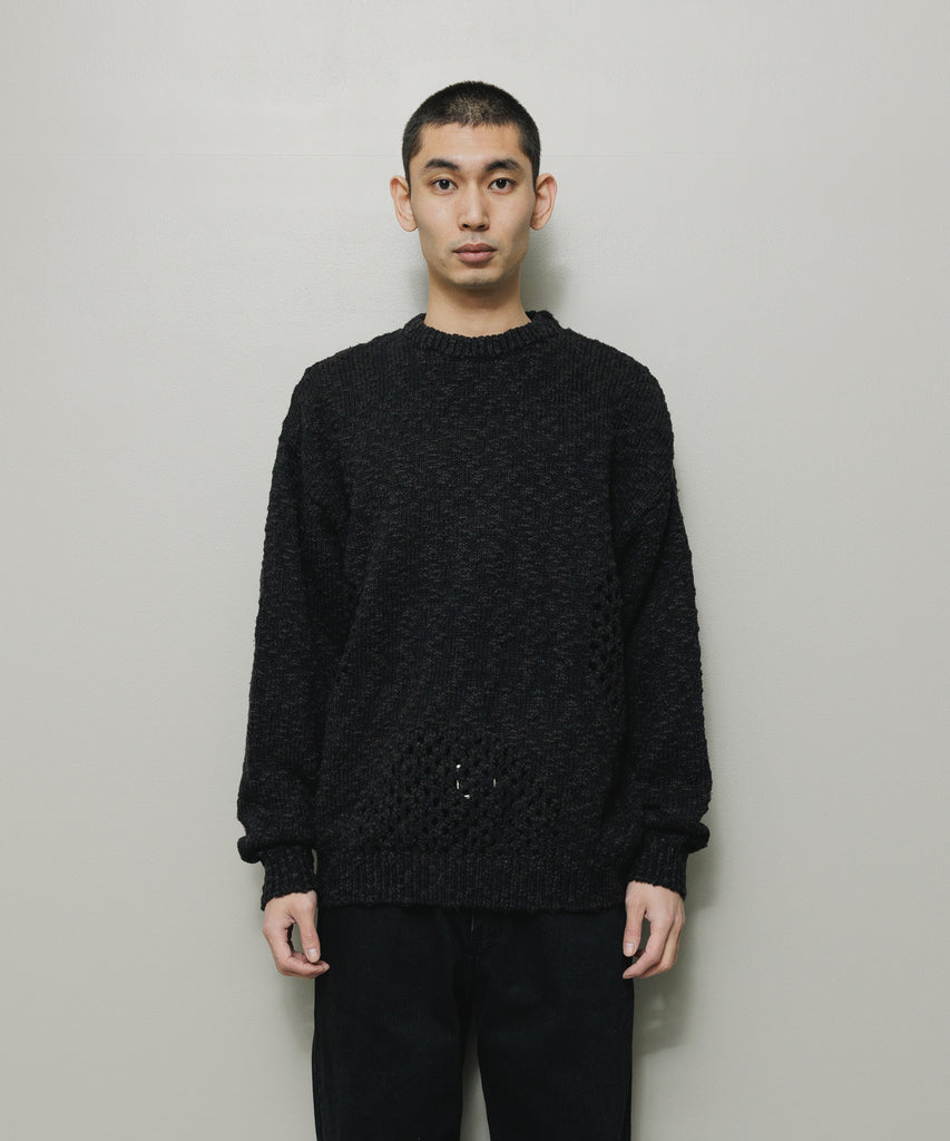 BAL-2167 VENTILATION CREWNECK SWEATER BLACK