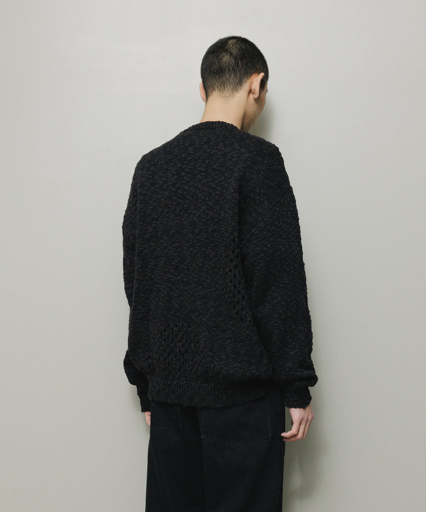 BAL-2167 VENTILATION CREWNECK SWEATER BLACK
