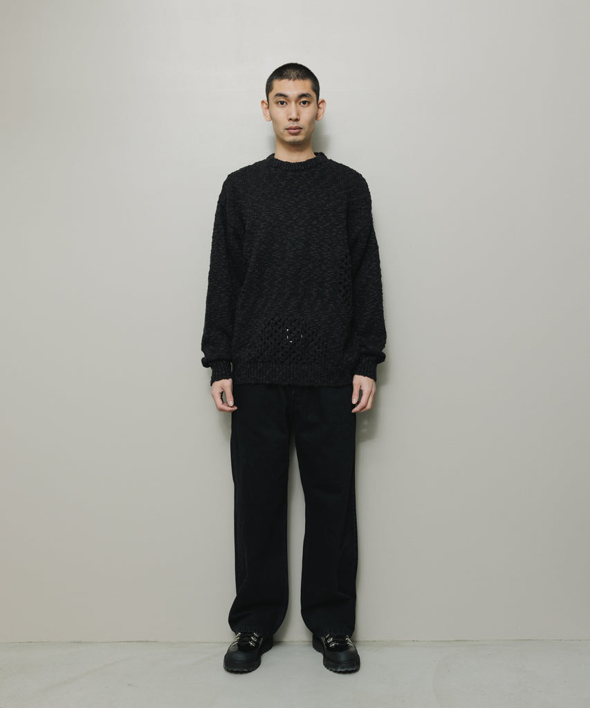 BAL-2167 VENTILATION CREWNECK SWEATER BLACK