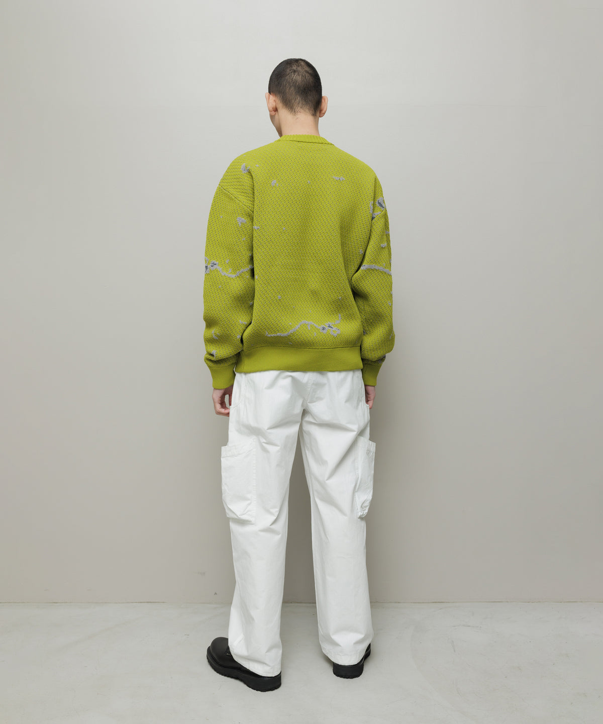 BAL-2220 JACQUARD PATTERN CREWNECK SWEATER PISTACHIO