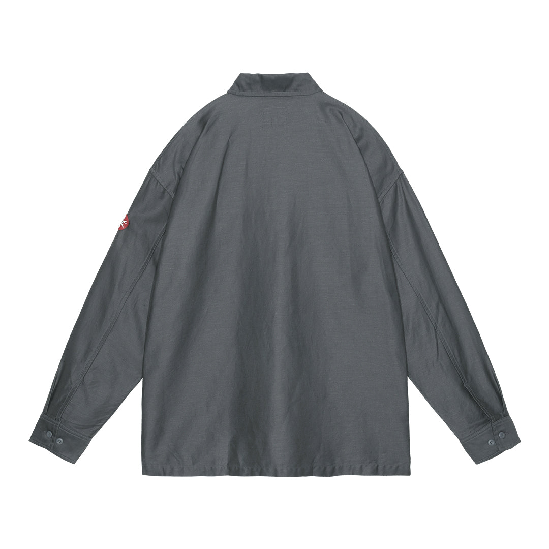 CES27SH05 COTTON LINEN CASUAL SHIRT CHARCOAL