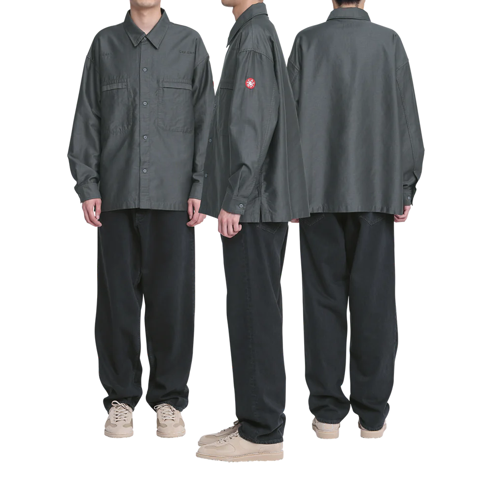 CES27SH05 COTTON LINEN CASUAL SHIRT CHARCOAL