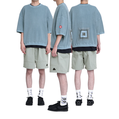CES27CS19 OVERDYE RIB CUT SHORT SLEEVE CREW NECK