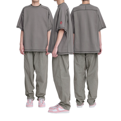 CES27CS16 CREW NECK DBL KNIT SHORT SLEEVE CHARCOAL