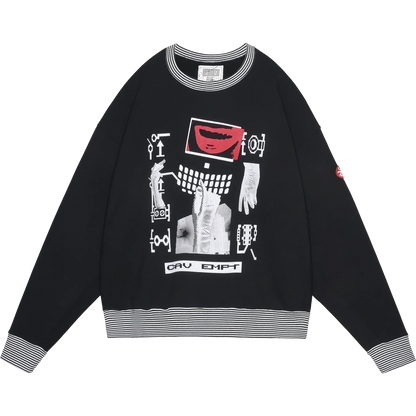 CES28CS04 LIPS DISPLAY CREW NECK BLACK